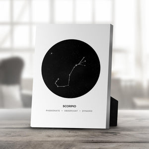 Scorpio Traits Gold Desktop Canvas Desktop Canvas 25 x 20cm Clock Canvas