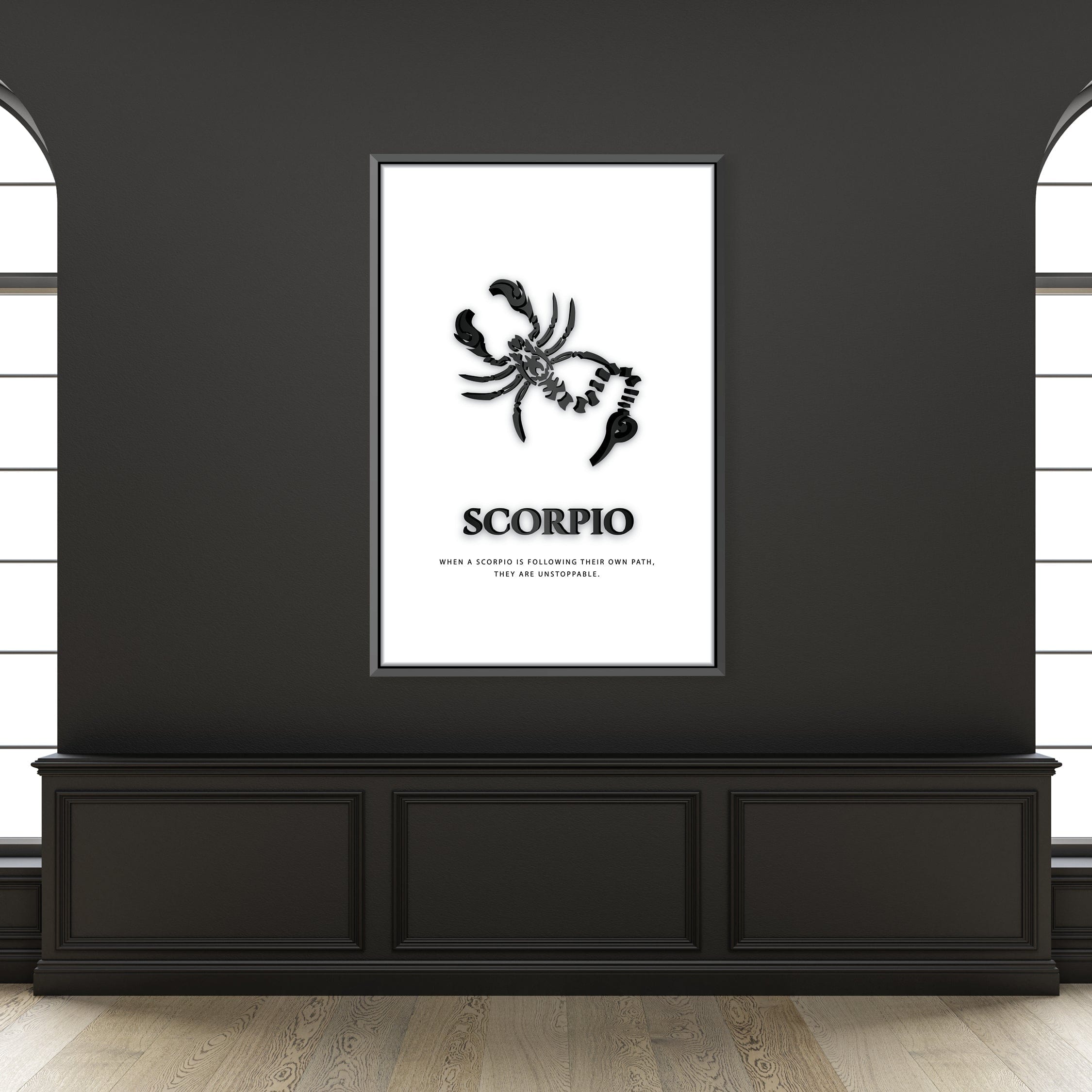 Scorpio - White Clock Canvas
