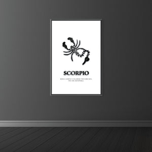 Scorpio - White Clock Canvas