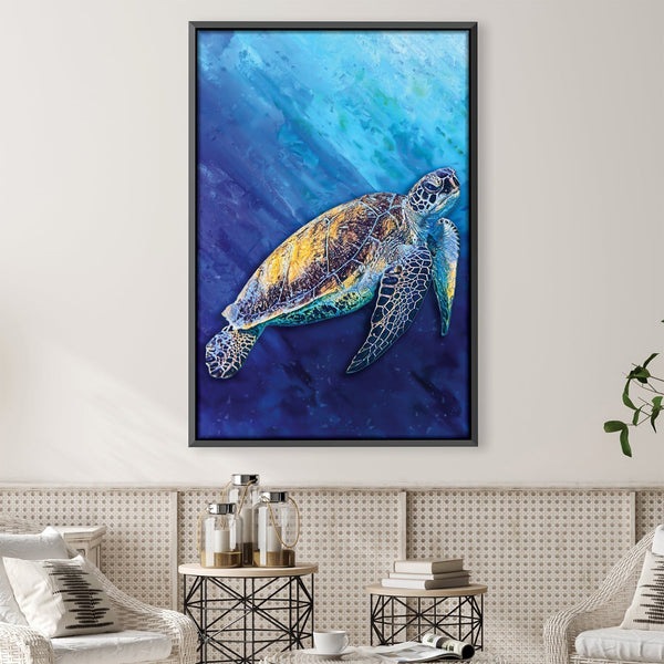 Sea Turtle Canvas ClockCanvas