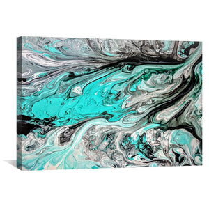 Seafoam Marble Canvas Art Clock Canvas