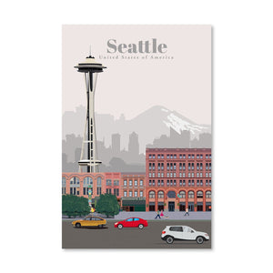 Seattle Canvas - Studio 324 Art Clock Canvas