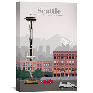 Seattle Canvas - Studio 324 Art 30 x 45cm / Unframed Canvas Print Clock Canvas