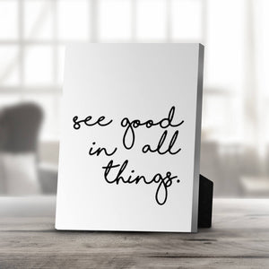 See Good Desktop Canvas Desktop Canvas 20 x 25cm Clock Canvas