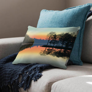 Serene Lake View Cushion Cushion Cushion Landscape Clock Canvas