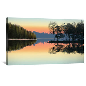 Serene Lake View Canvas Art Clock Canvas