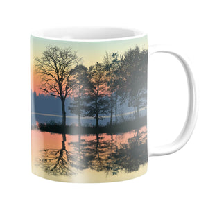Serene Lakeview Mug Mug White Clock Canvas