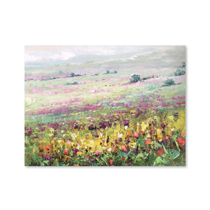 Serene Meadow Oil Painting Oil Clock Canvas