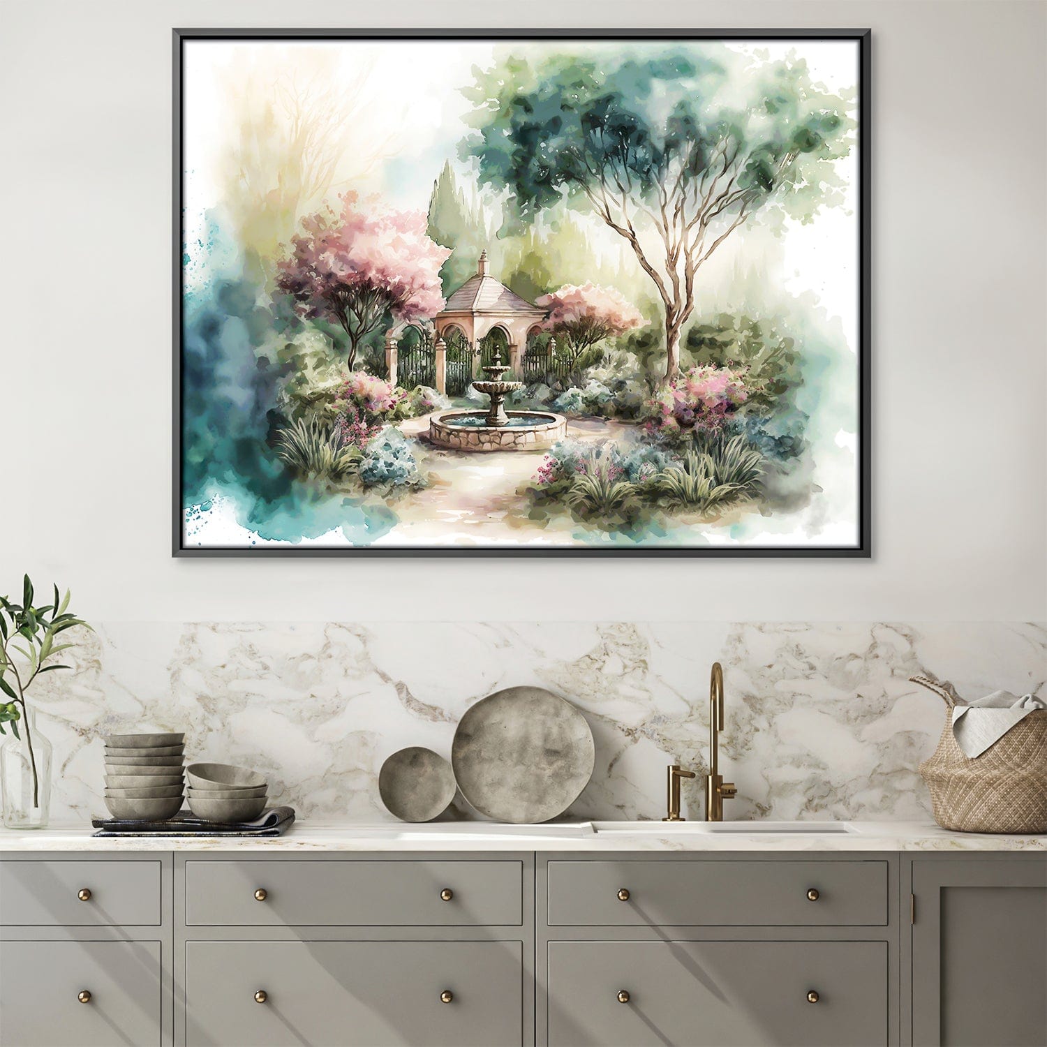 Serene Watercolors Canvas Art Clock Canvas