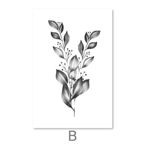 Shaded Leaves Canvas Art B / 30 x 45cm / Unframed Canvas Print Clock Canvas