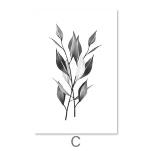 Shaded Leaves Canvas Art C / 30 x 45cm / Unframed Canvas Print Clock Canvas