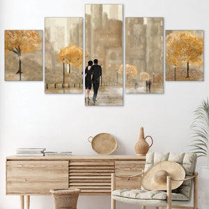 Shaded Strolls Canvas - 5 Panel Art 5 Panel / Large / Standard Gallery Wrap Clock Canvas