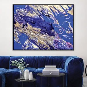 Shades of Peacock Canvas Art 45 x 30cm / Unframed Canvas Print Clock Canvas