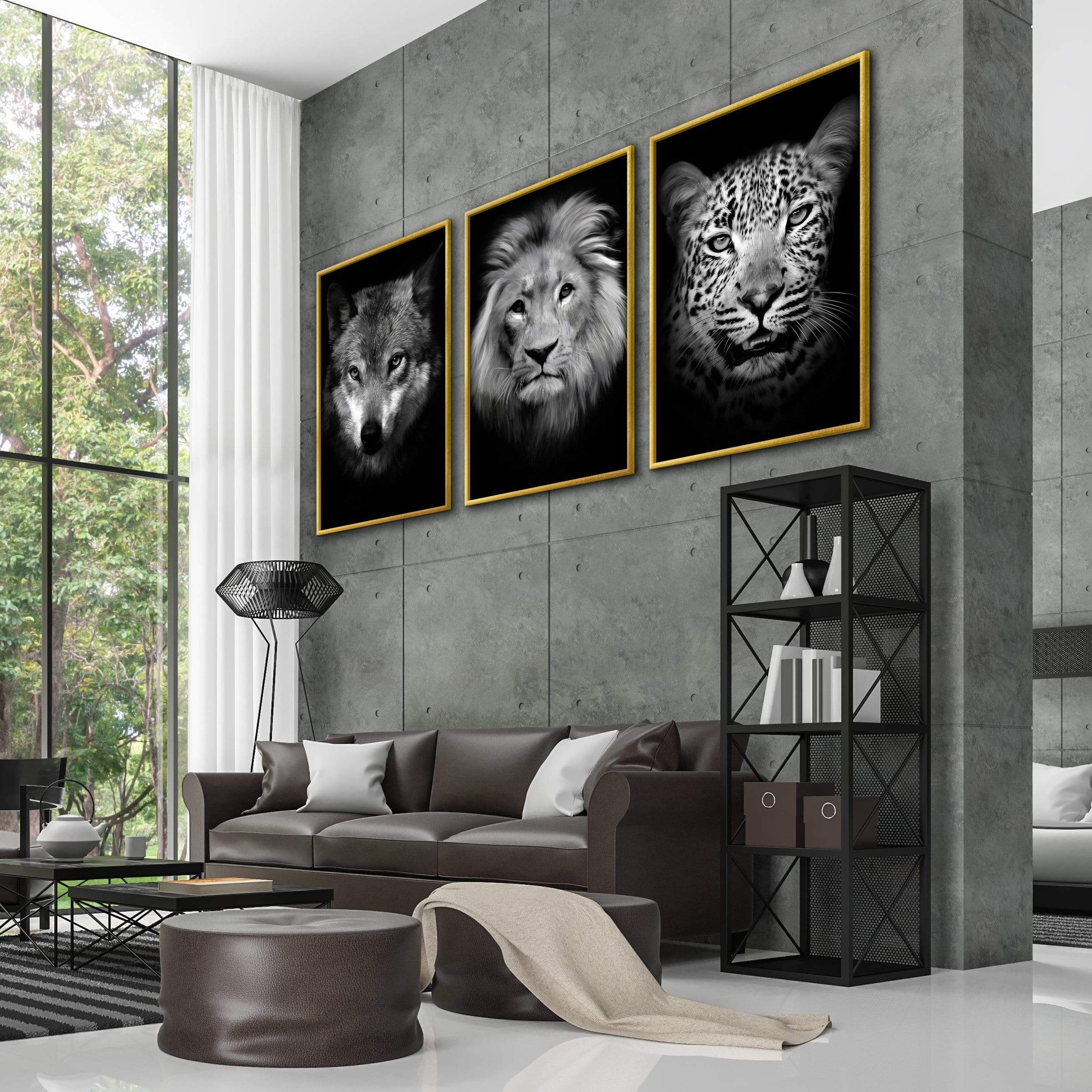 Shadow Animals Canvas Art Clock Canvas