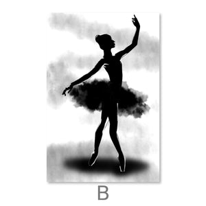 Shadow Dancers Canvas Art B / 30 x 45cm / Unframed Canvas Print Clock Canvas