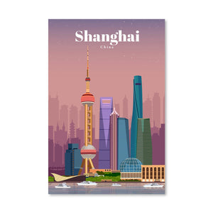 Shanghai Canvas - Studio 324 Art Clock Canvas