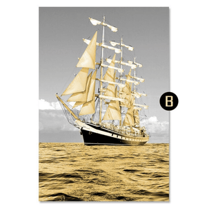 Shining Dolphin Canvas Art B / 40 x 50cm / No Board - Canvas Print Only Clock Canvas