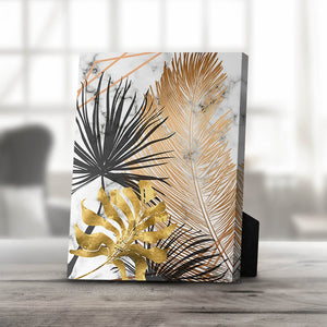 Shining Leaf B Desktop Canvas Desktop Canvas 20 x 25cm Clock Canvas