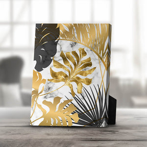 Shining Leaf C Desktop Canvas Desktop Canvas 20 x 25cm Clock Canvas