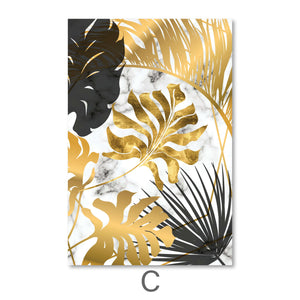 Shining Leaf Canvas Art C / 40 x 50cm / No Board - Canvas Print Only Clock Canvas