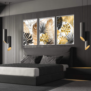 Shining Leaf Canvas Art Clock Canvas