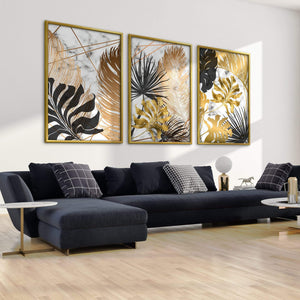 Shining Leaf Canvas Art Clock Canvas