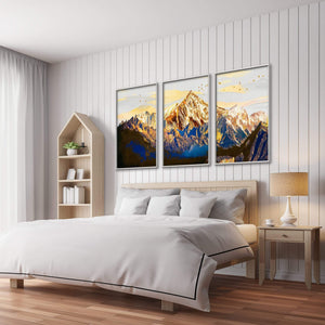 Shining Mountains Canvas Art Clock Canvas
