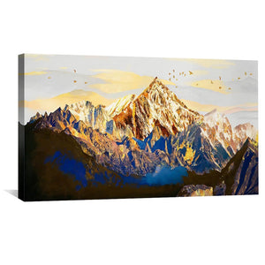 Shining Mountains Canvas - Single Panel Art Clock Canvas