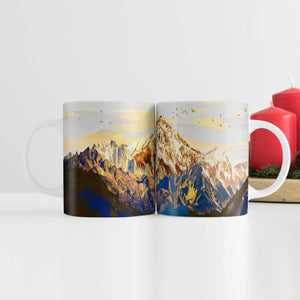 Shining Mountains Mug Mug White Clock Canvas