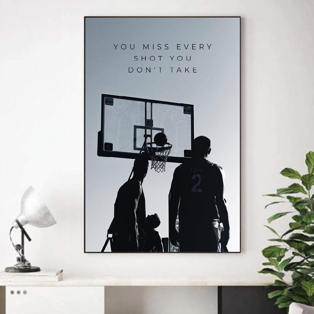Shots You Don't Take Clock Canvas