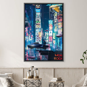 Sifi City Canvas Art 30 x 45cm / Unframed Canvas Print Clock Canvas