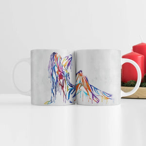 Silhouette of Color Mug Mug White Clock Canvas