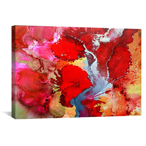 Silver Etched Poppies Canvas Art Clock Canvas