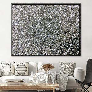Silver Glitter Canvas Art 45 x 30cm / Unframed Canvas Print Clock Canvas