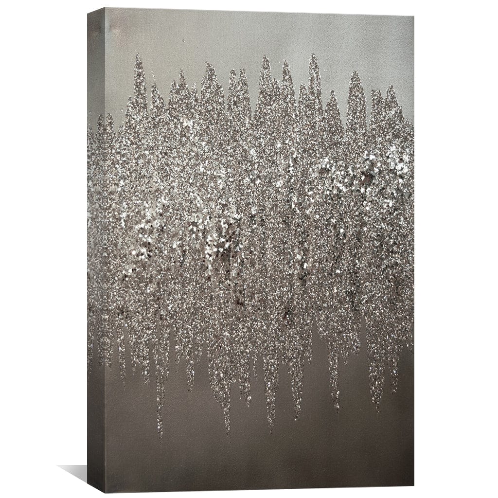 Silver Shimmer Canvas Art Clock Canvas