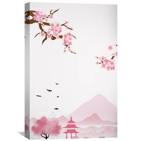 cherry blossom wall painting