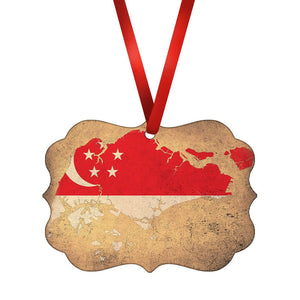 Singapore Ornament Christmas Ornament Victorian 10.8 x 8cm Clock Canvas