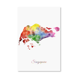Singapore Rainbow Canvas Art Clock Canvas
