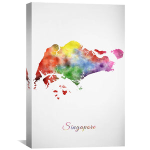 Singapore Rainbow Canvas Art 30 x 45cm / Unframed Canvas Print Clock Canvas