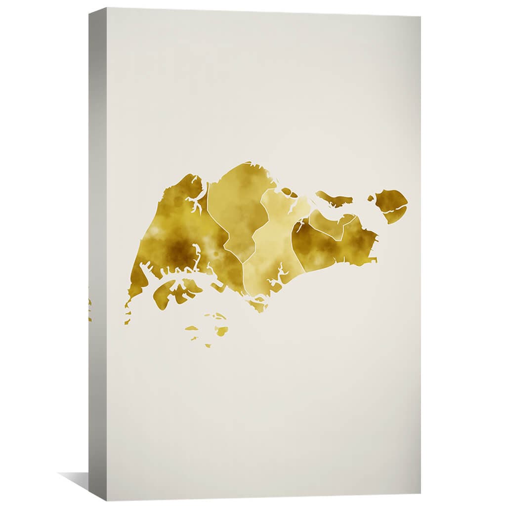 Singapore Watercolor Canvas Art 30 x 45cm / Unframed Canvas Print Clock Canvas