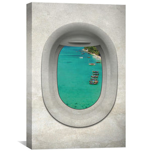 Single Plane View - Bali Canvas Art 30 x 45cm / Unframed Canvas Print Clock Canvas