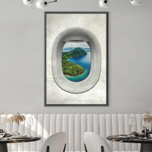 Single Plane View - Indonesia Canvas Art Clock Canvas