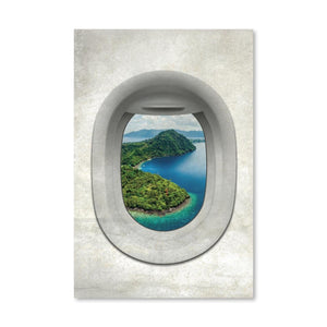 Single Plane View - Indonesia Canvas Art Clock Canvas