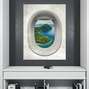 Single Plane View - Indonesia Clock Canvas