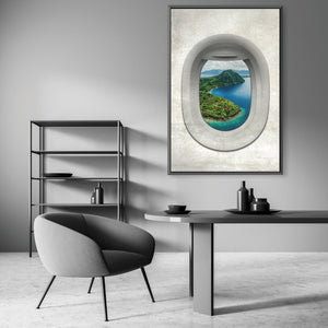 Single Plane View - Indonesia Clock Canvas