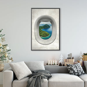 Single Plane View - Indonesia Clock Canvas