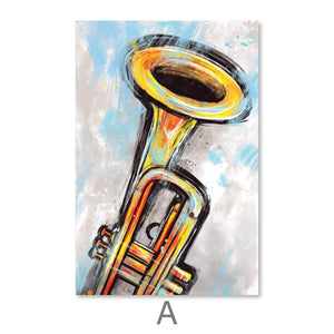 Sketched Instruments Canvas Art Clock Canvas