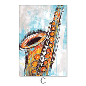 Sketched Instruments Canvas Art Clock Canvas