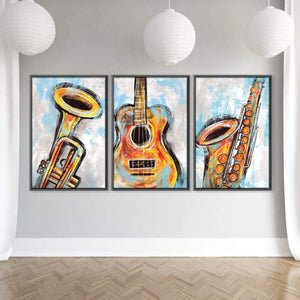 Sketched Instruments Canvas Art Clock Canvas
