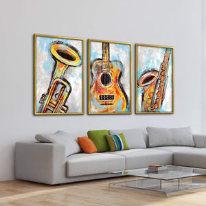 Sketched Instruments Canvas Art Clock Canvas